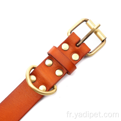 Collier de chien en cuir OEM en cuir véritable